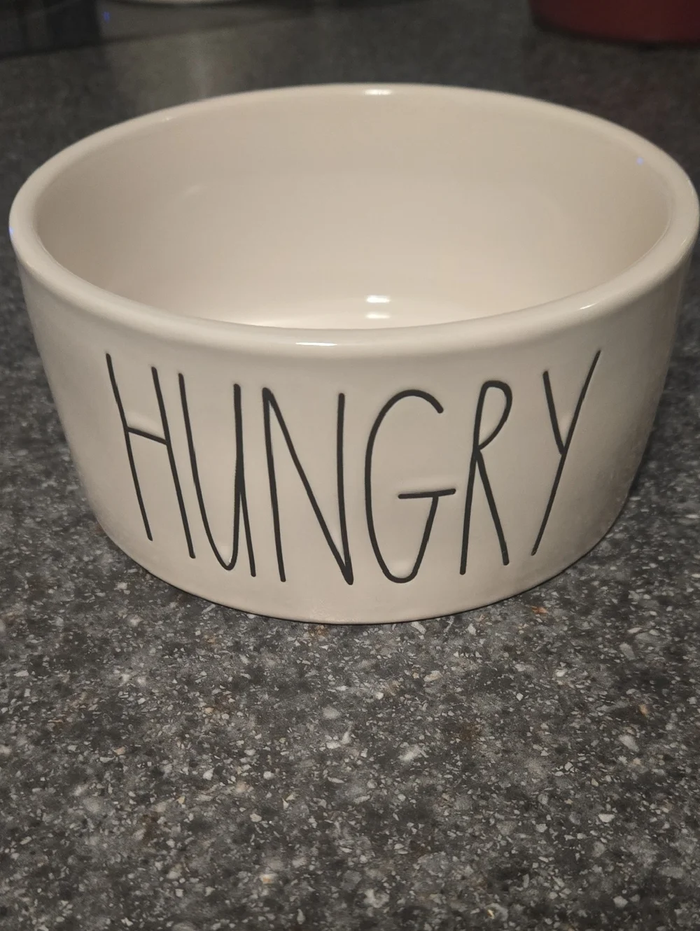 Rae Dunn Cream HUNGRY Pet Dish NEW
